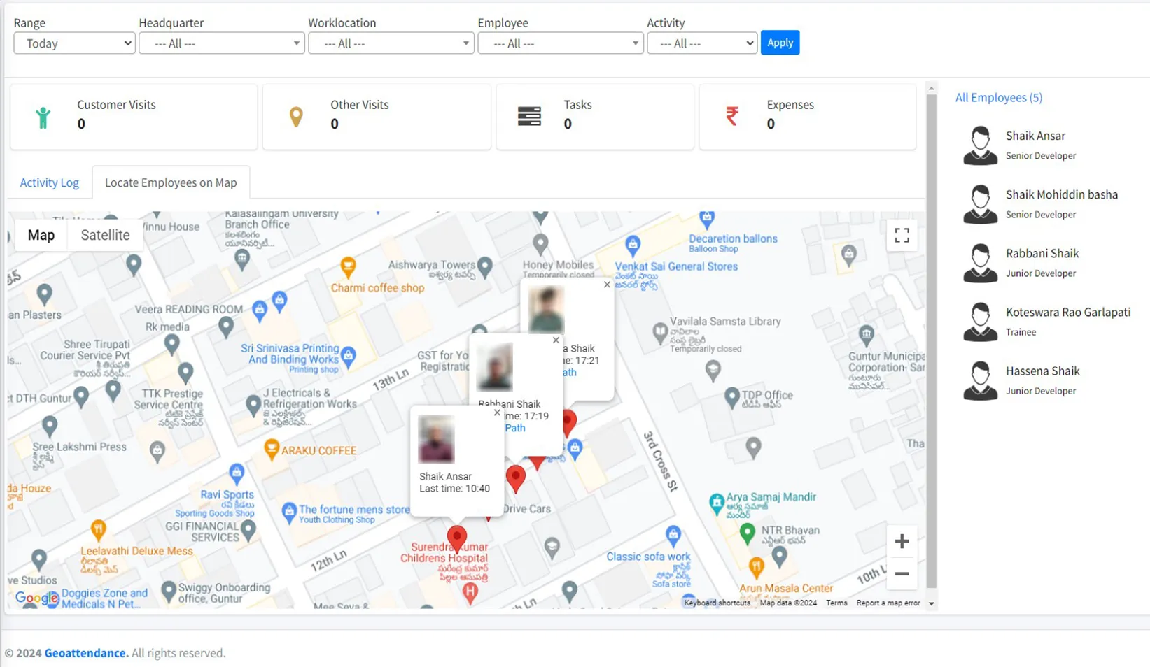 Locate Employees On Map